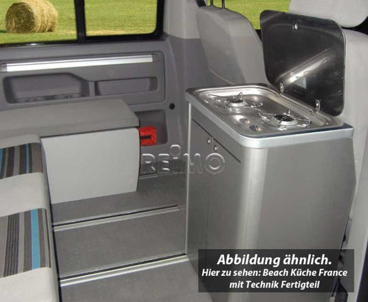 VW T6/5 Beach Kitchen France con tecnologia Ready made, nero lucido lucido 11103TS