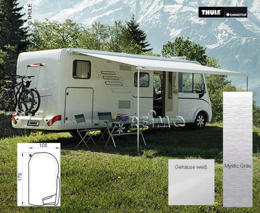 Tenda da sole a parete Thule 8000 Lunghezza: 5,0m Alloggiamento bianco 432370