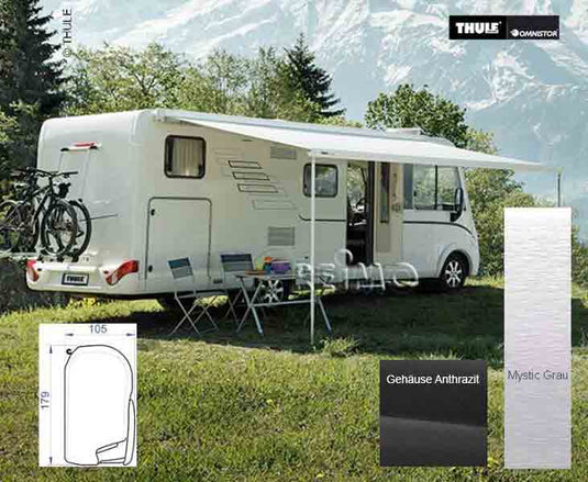 Tenda da sole a parete Thule 8000 Lunghezza 5,0 m Alloggiamento antracite 432374