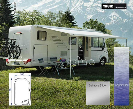 Tenda da parete Thule 8000 5m Cassa blu zaffiro argento 4323870