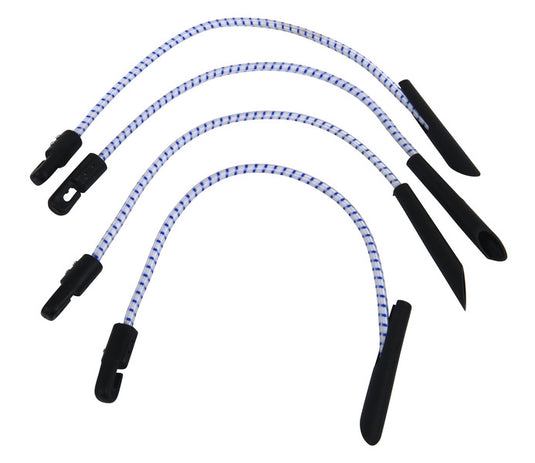 Tenditore in gomma 35cm stretchable, bianco con ganci e tappi di fissaggio 442180