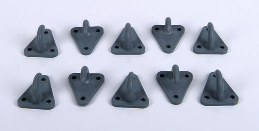 Gancio di ancoraggio per rimorchio, triangolare, 45 x 39 mm, 10 pezzi 44310