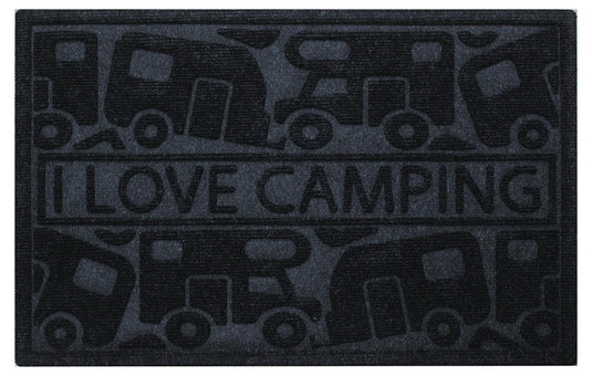 Tappetino KERA KAMP KAMP 40x60cm, nero, PP/Gomma, Motivo: Camper/Caravan 51668