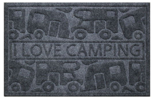 Tappetino KERA KAMP KAMP 40x60cm, grigio, PP/Gomma, Motivo: Camper/Caravan 51669