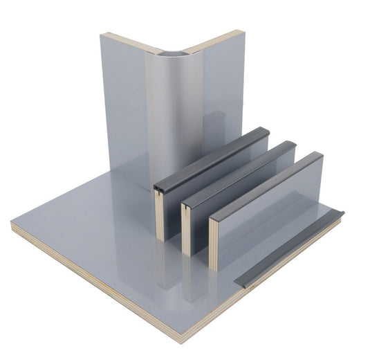 Cartone da costruzione per mobili in argento lucido, HPL, 1/4 di bordo 520261