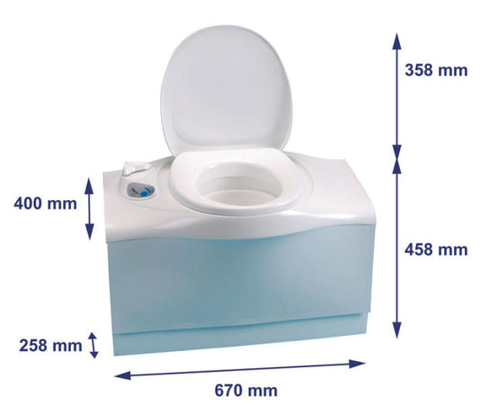 Toilette a cassetta C403L sinistra, Fiat Bianco, senza scarico del serbatoio dell'acqua. 66120