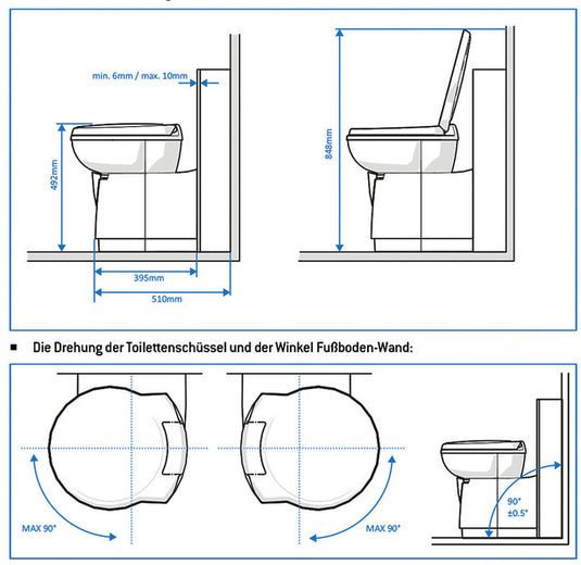Toilette a cassetta C263-CS scarico elettrico, plastica bianca 67104