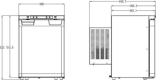 Frigorifero a compressore incorporato LR40L con gruppo compressore riposizionabile 713505