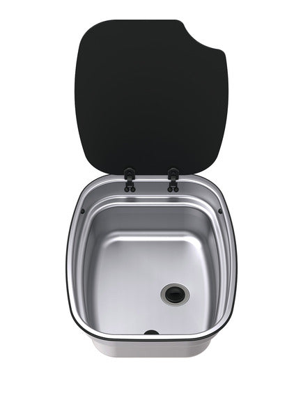 Lavello in acciaio inox rettangolare L630 x P470mm, 9,5 litri 73007