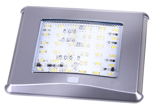 Plafoniera a LED argento con interruttore e luce notturna blu, 450lm, 7W 83536
