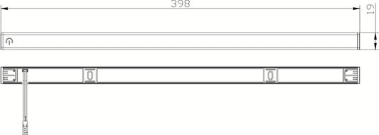 Lampada di linea a LED 40cm, 12V / 5 Watt, Alluminio 83674