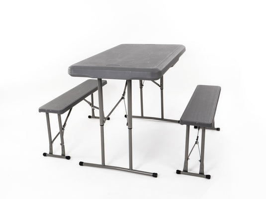 set EASY - tavolo 105x65cm e 2 panche 84,5x20cm, grigio 9105485
