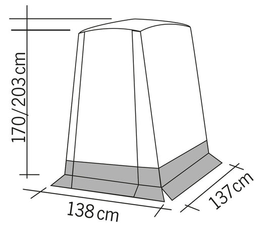 Tenda posteriore VERTIC per caddy - superficie di base B135xL100cm 93792