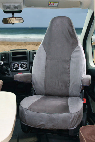 Coprisedile Universal Alcatraz Velour Velour Altezza schienale 83,5 h grigio/ant 943301