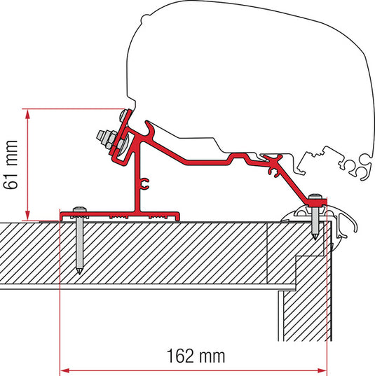 Wohnwagen-Adapter Markise F65L und F80S Caravan Roof 290cm M44306