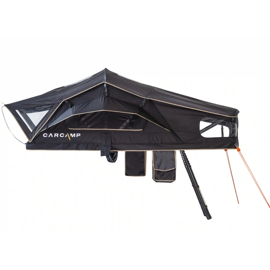 Alba tenda da tetto a libro vista laterale
