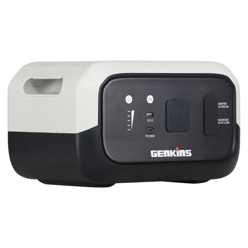 ギャラリービューアに画像をロードする, Batteria di espansione Genkins B1000, vista anteriore e laterale
