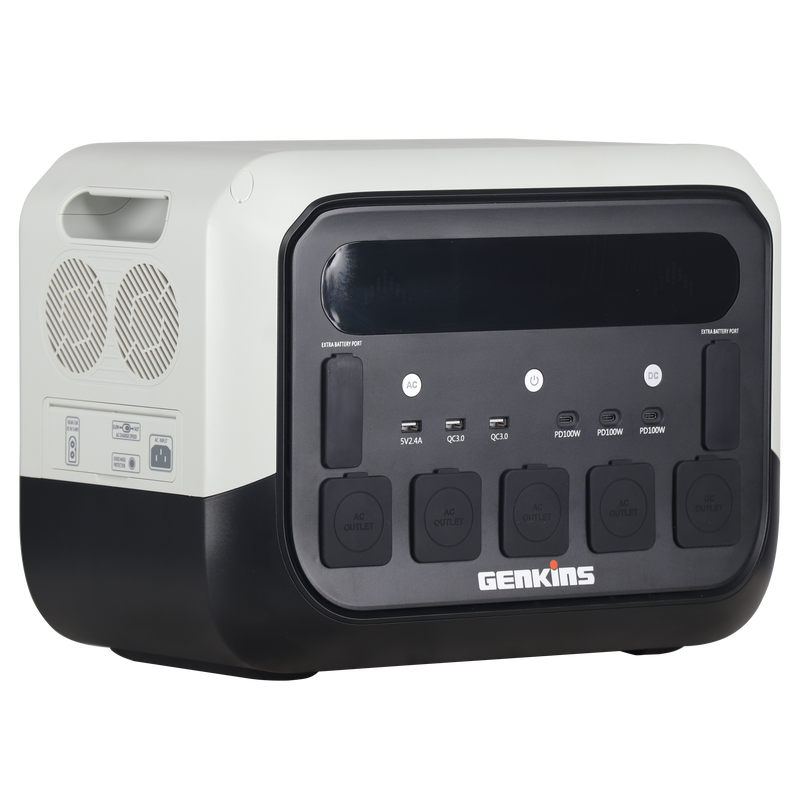 ギャラリービューアに画像をロードする, Power station portatile Genkins PRO2400, vista anteriore e laterale
