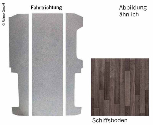 Pavimento VW T6/T5 passo corto, 3 pezzi, 826mm, Tessin, battitacco VW 1053832R