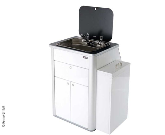 Cucina dispensa multivan, mobile prefabbricato con lavello, copertura in vetro e 11100TW