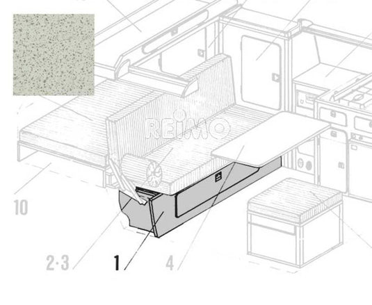 VW T3 anno 1980-1990 sedile pieghevole stretto, kit Florida 13201015