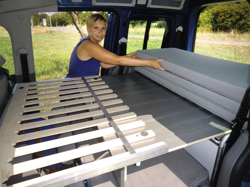 Carica immagine in Galleria Viewer, VW Caddy KR Active letto con rete a doghe Active con schiuma e rivestimenti sfod 13205
