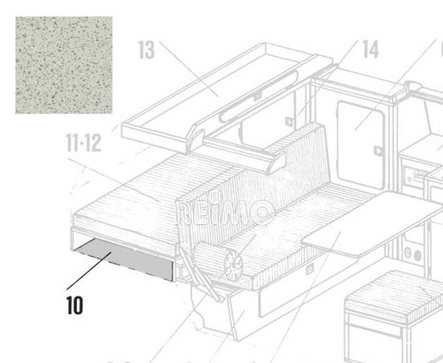 VW T3 box portaoggetti vano motore Granitto laminato come kit 13207015