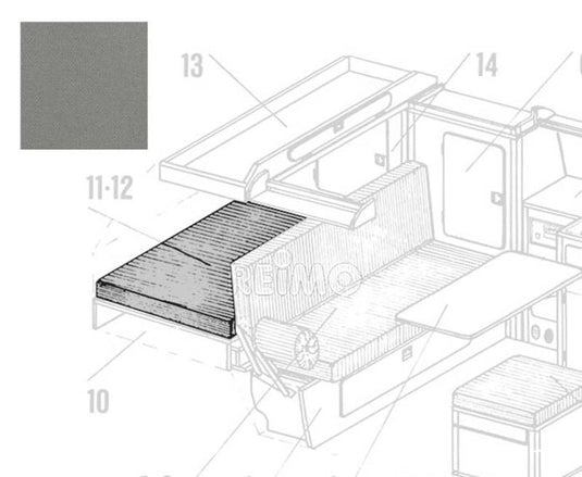 Coperchio VW T3 per coperchio vano motore stretto, Classic grigio 13210126