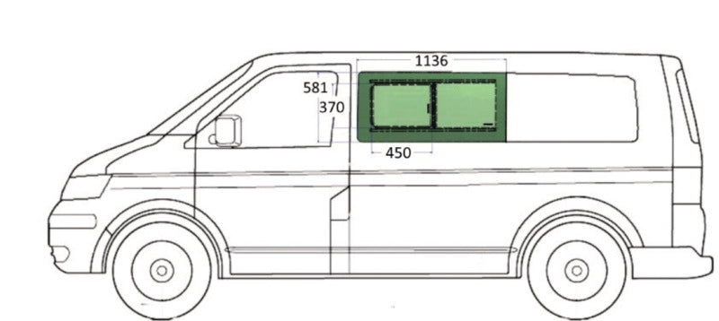 Load image into Gallery viewer, VW finestra scorrevole, finestra laterale per sostituire la lastra di vetro fiss 31860
