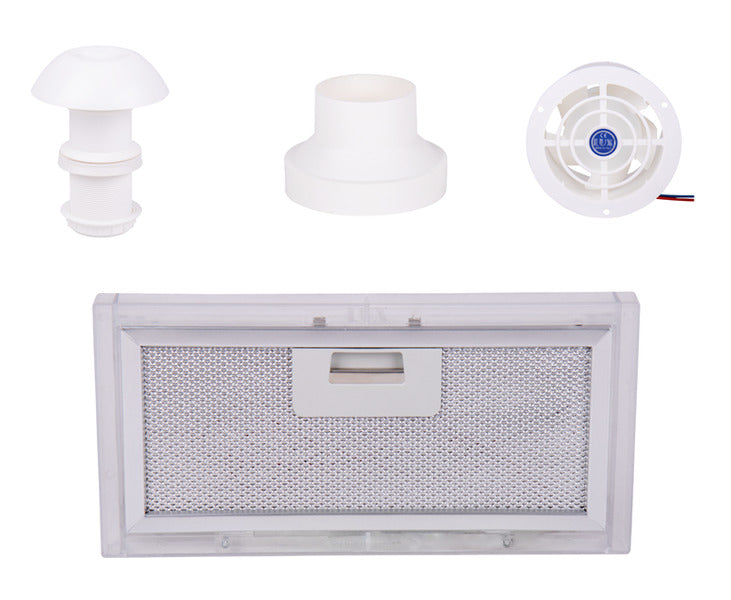 Load image into Gallery viewer, Set 4 pezzi per l&#39;aria di scarico con camino da tetto, ventilatore, adattatore, filtro 35219
