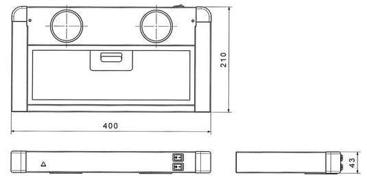 Cappa filtro Click 12V, acciaio inox, 40x21x5cm, LED 35247