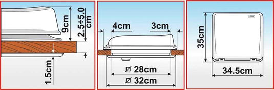 Paramotore Fiamma Vent 28x28cm con ventola da 12 Volt 36034