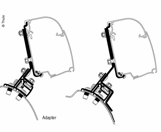 Tenda da sole Omnistor 4900 + adattatore Citroen Spacetourer 2,6m, per lato sinistro 42673