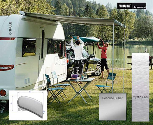 Omnistor Tenda da sole 6200 3,75m Mystic Grey, alloggiamento anodizzato 42807