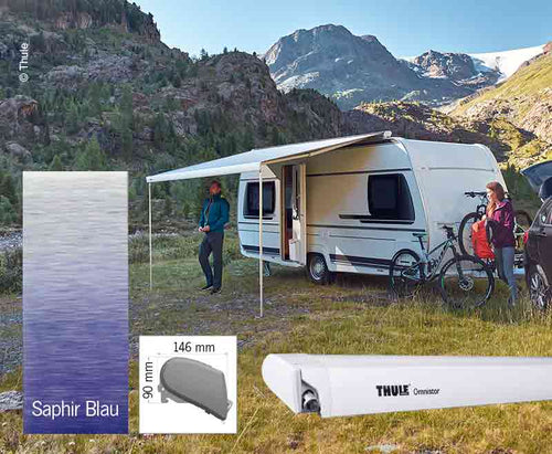 Thule Omnistor 6300, tenda da sole sul tetto, blu zaffiro, involucro bianco, 450cm 428317