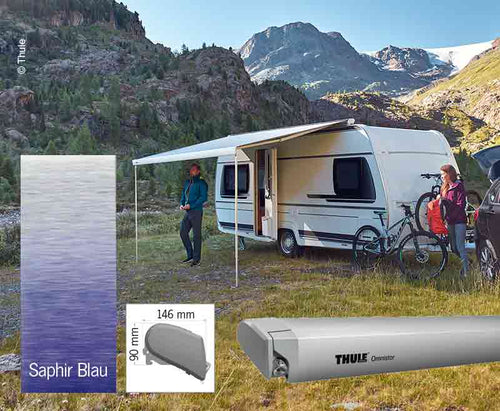 Thule Omnistor 6300, tenda da sole sul tetto, blu zaffiro, colore cassa anodizzata, 450cm 428333