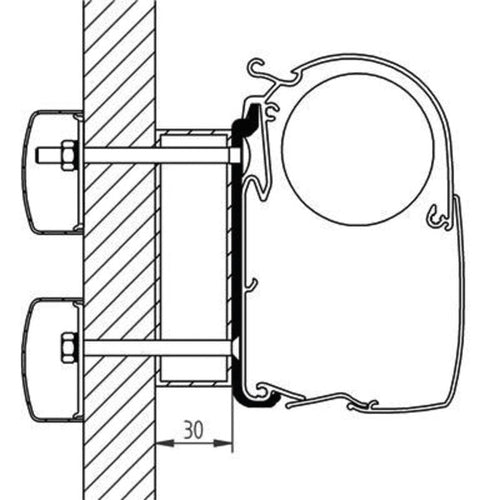 Adattatore per tenda da sole per Omnistor 5200, 8000, 4900 dal 2010 per Eden/ Alegro 43004