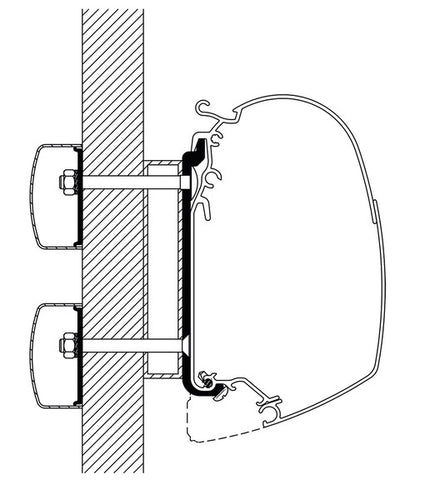 Fissaggio tenda da sole serie 5 per Dethleffs Globebus 3,0m 430790