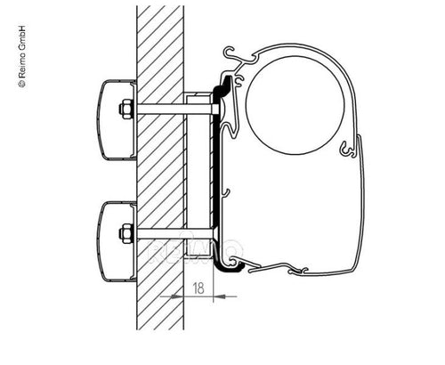 Attacco per tende da sole Thule Awning 5003 Dethleffs Globebus L:3,5m 43079