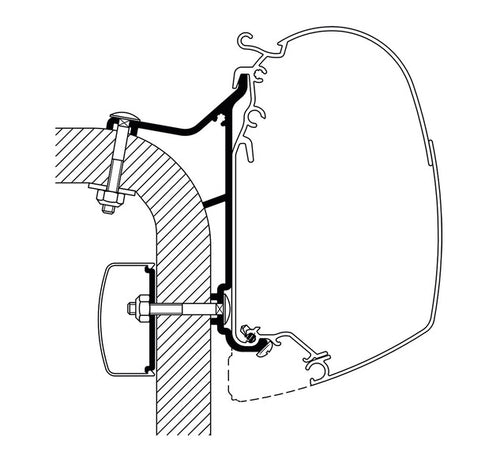 Attacco tenda da sole per tenda da sole Thule 5003 Hymer Van B2 L:3,50m 43110