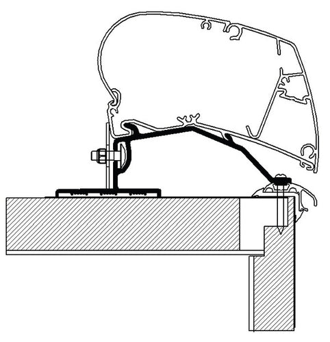 Fissaggio della tenda da sole per Dethleffs + Fendt caravan 2014 L:4,0m 431145