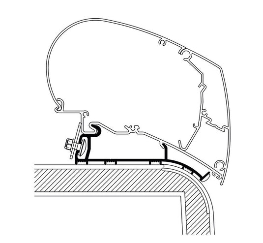 Attacco per tenda da sole per adattatore per camper Hymer caravan L:3,50m 43114