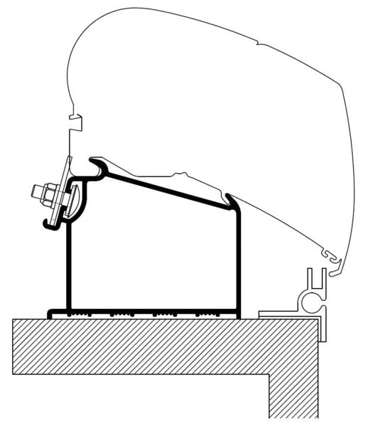 Adattatore per tende da sole Thule-Omnistor Tende da 2,5 - 6m alla roulotte Adri 43134