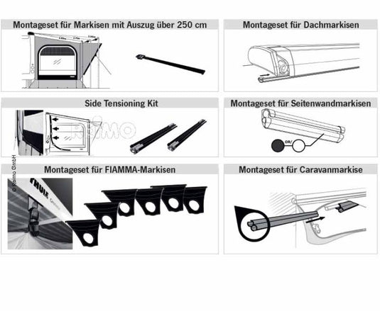 Set di montaggio per tende da sole a parete laterale 4321431