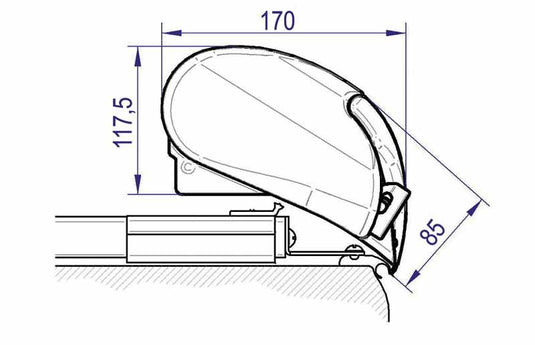 Tenda da tetto Omnistor 6900 5m Curacao, estensione 275 cm 432328