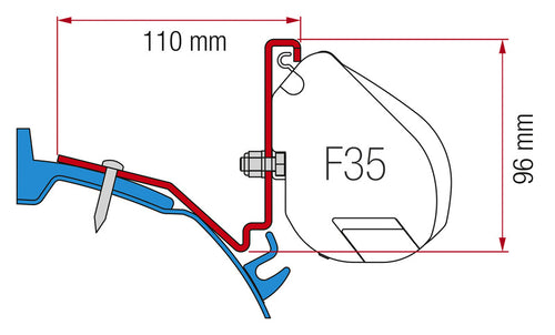 Fiamma adattatore Ford Custom Capland / Capfun per F35 433416