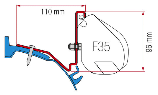 Fiamma adattatore Ford Custom Capland / Capfun per F35 433416