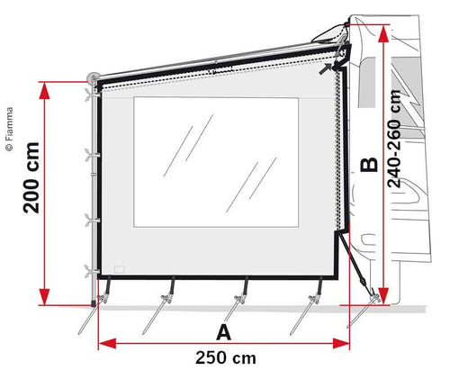 Fiamma SIDE Caravanstore XL, parte laterale tenda da sole con finestra 434177