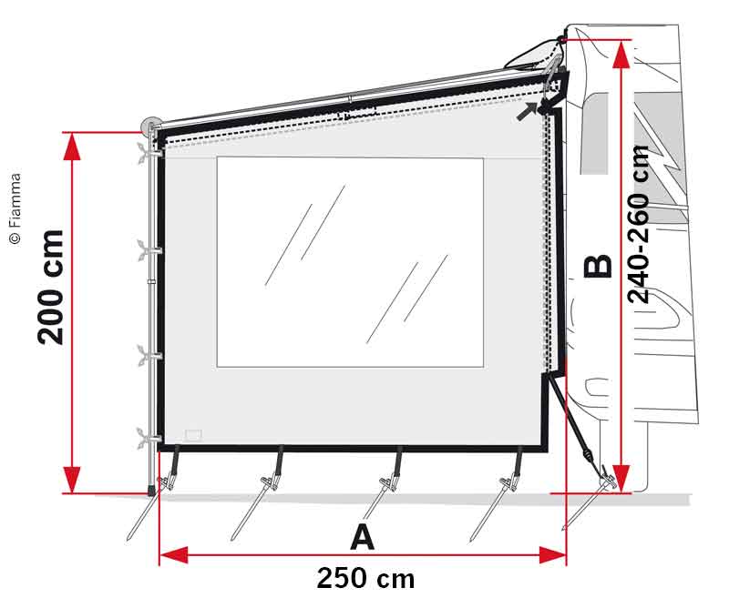 Load image into Gallery viewer, Fiamma SIDE Caravanstore XL, parte laterale tenda da sole con finestra 434177
