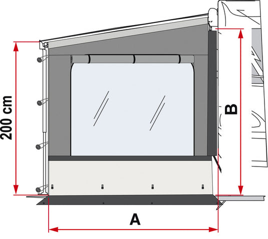 Lato W Pro Shade pannello laterale destro con oscuramento per tenda da sole F45,F80,F65L 434979